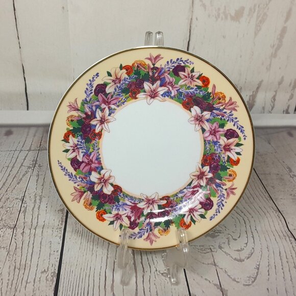 Floral 8" Salad Dessert Plate Set Of 4 Box Punch Studio Spring Garden Porcelain - Picture 8 of 14